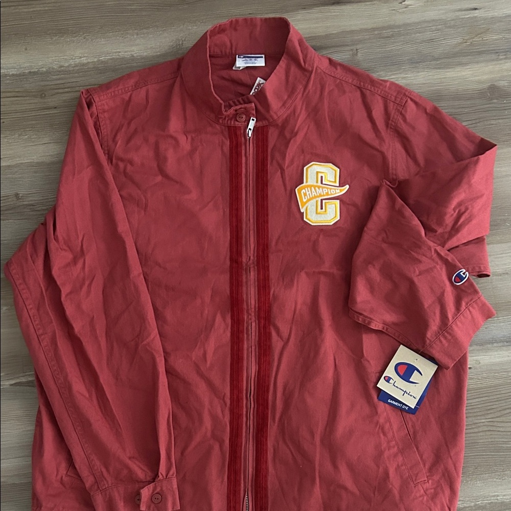 Champion Men's Varsity Jacket in Deep Red